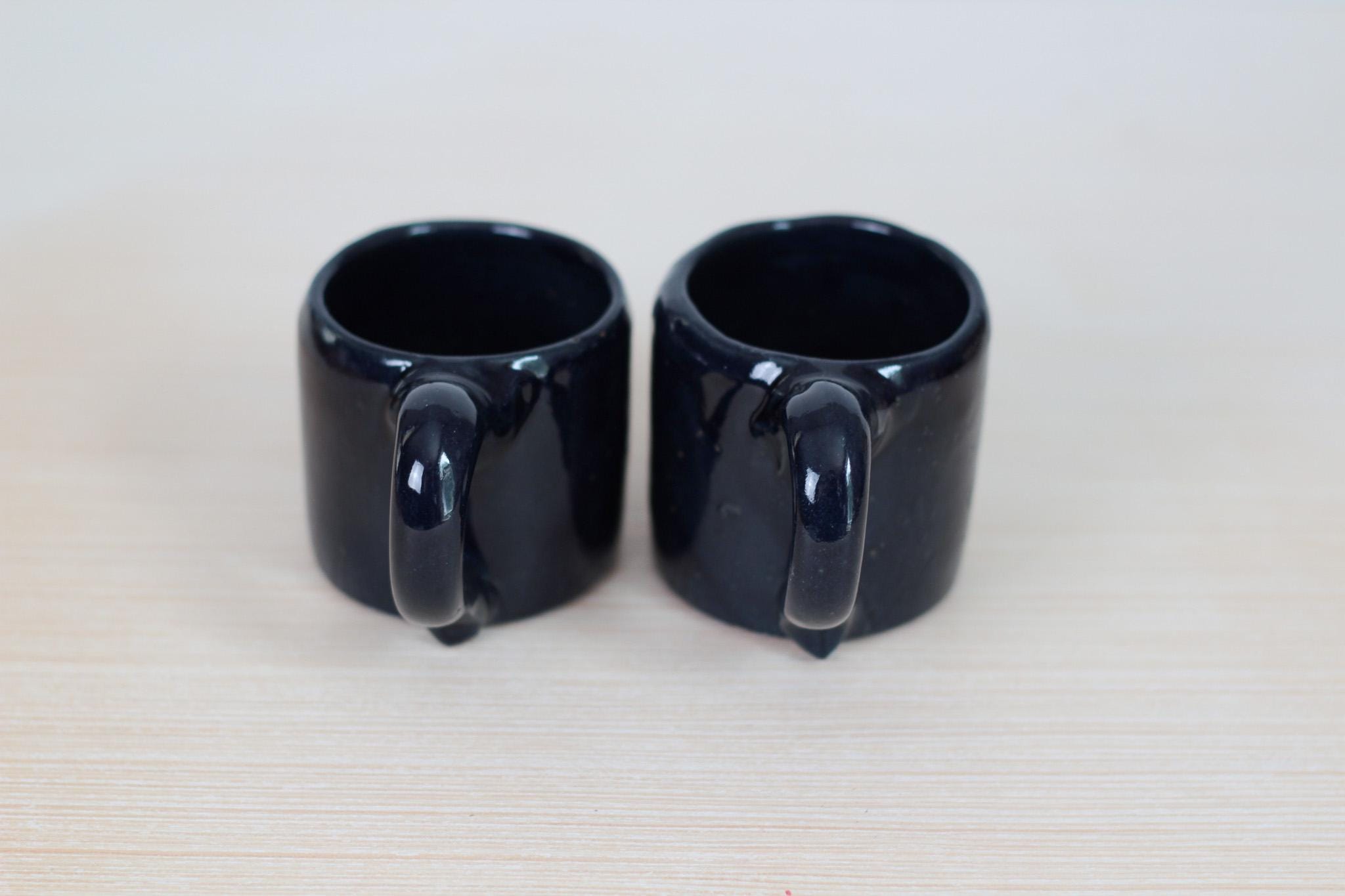 Pair of Vintage Bybee Pottery Espresso Cups, Signed by Artist