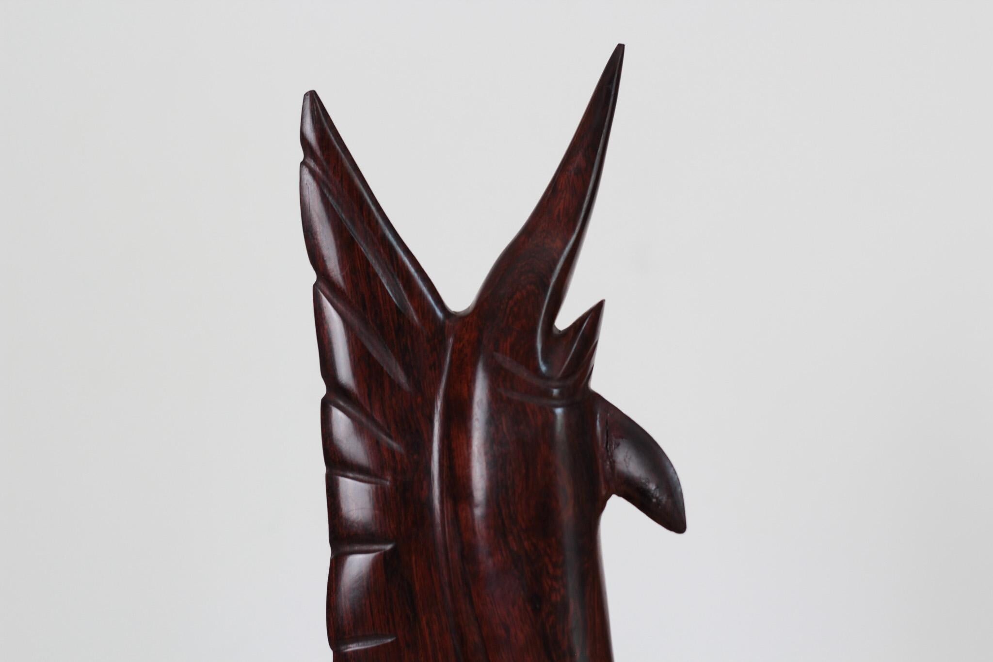 Vintage Ironwood Sailfish Sculpture, Mid-Century Nautical Decor