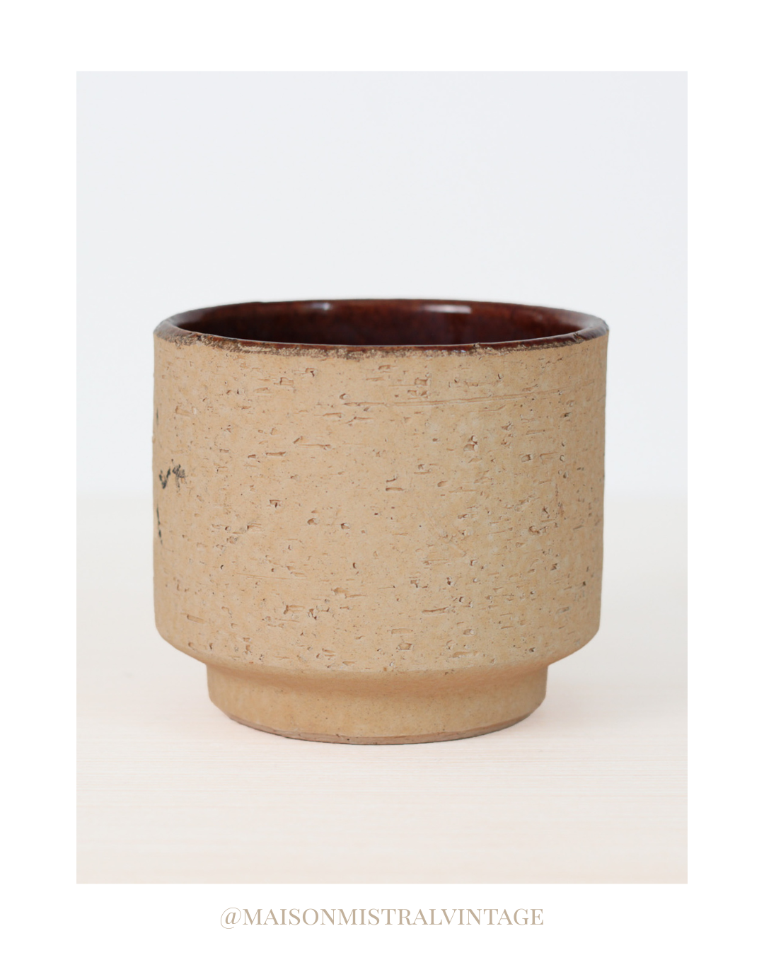 Vintage West German Brutalist Stoneware Pottery Planter