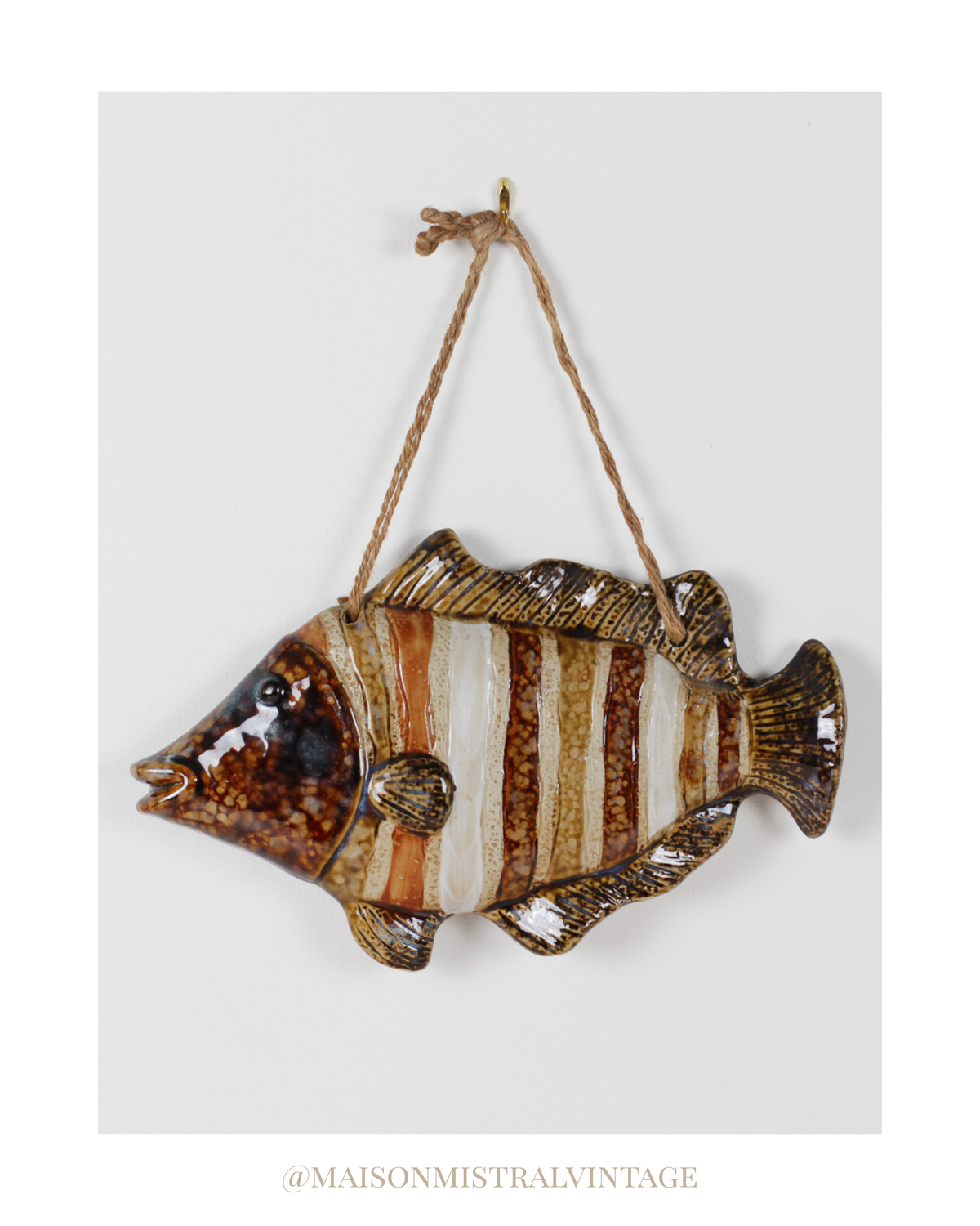 Vintage French Majolica Fish Wall Plaque