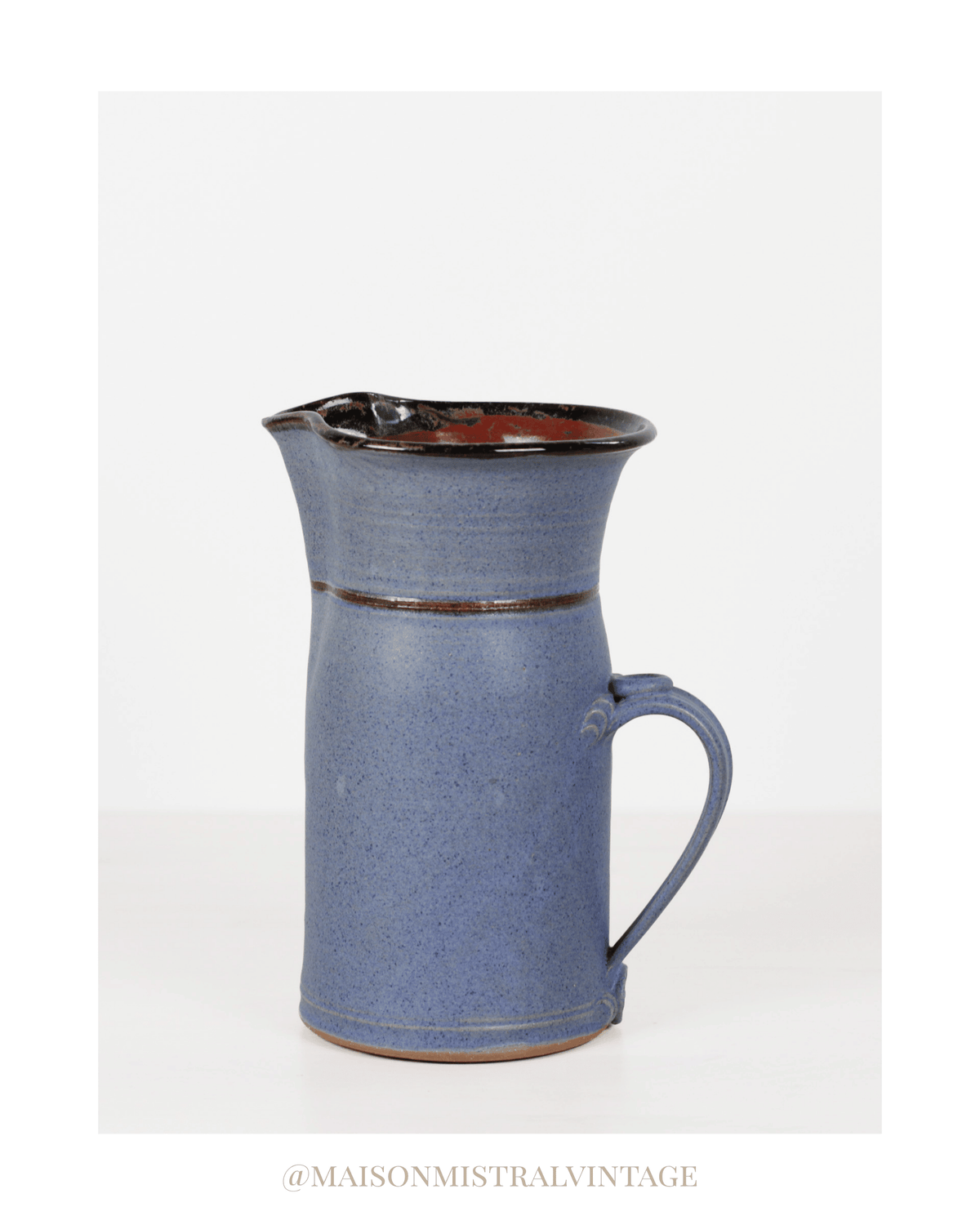 Vintage Handmade Studio Pottery Stoneware Pitcher | Signed by Artist