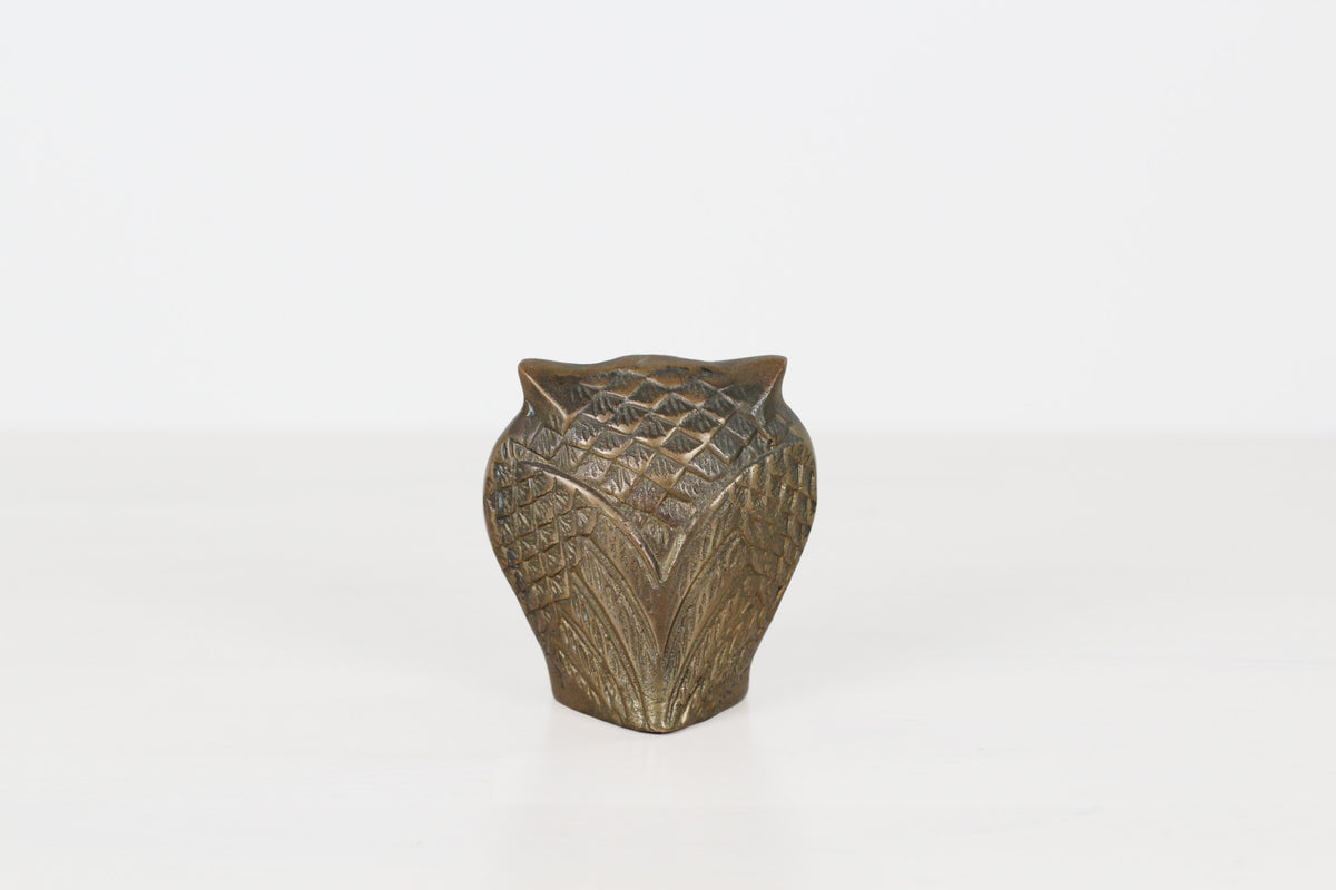 Mid-Century Brass Owl Paperweight