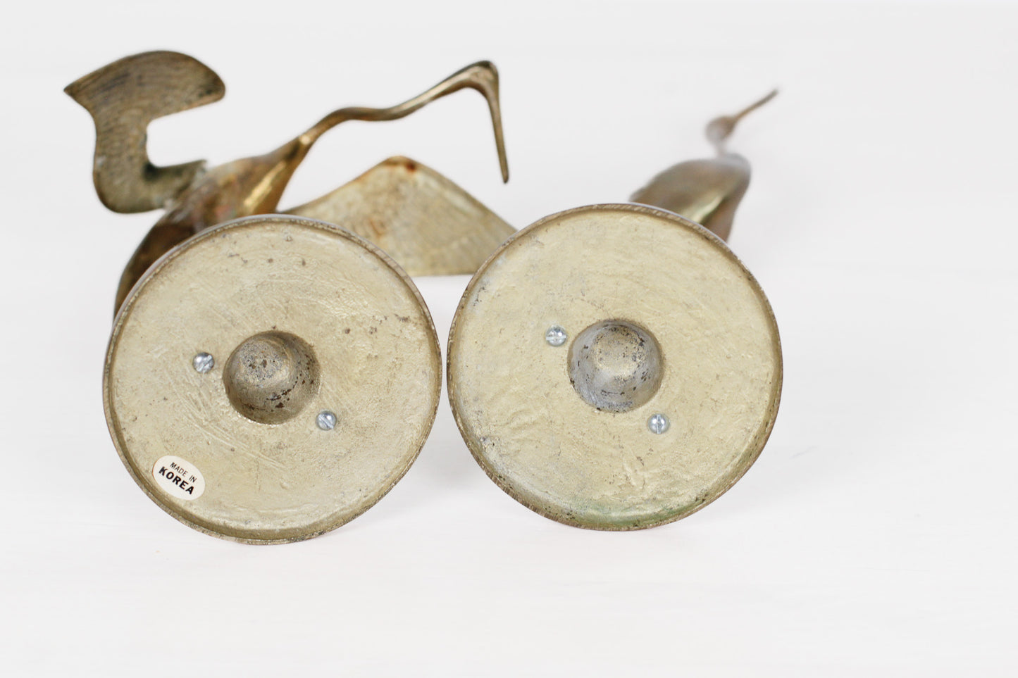 Pair of Mid-Century Brass Cranes