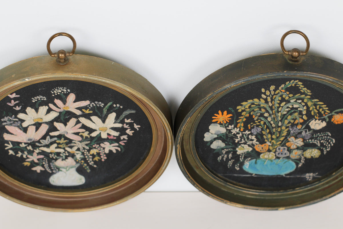 Vintage Moody Floral Oil Paintings