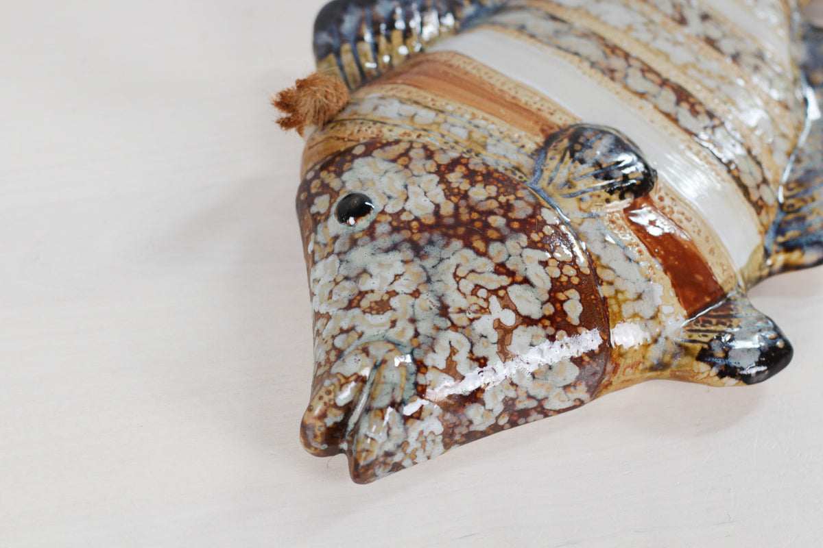 Mid-Century French Majolica Fish Wall Plaques | Vallauris Pottery