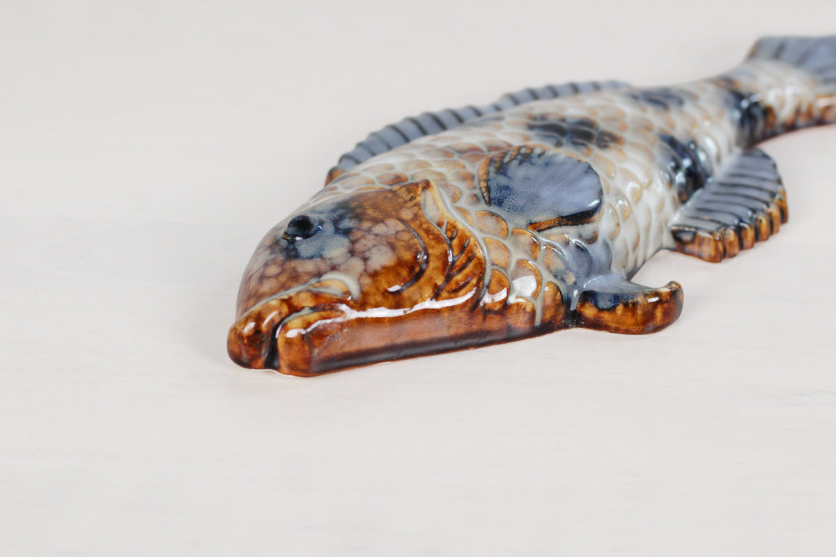 Mid-Century French Majolica Fish Wall Plaques | Vallauris Pottery
