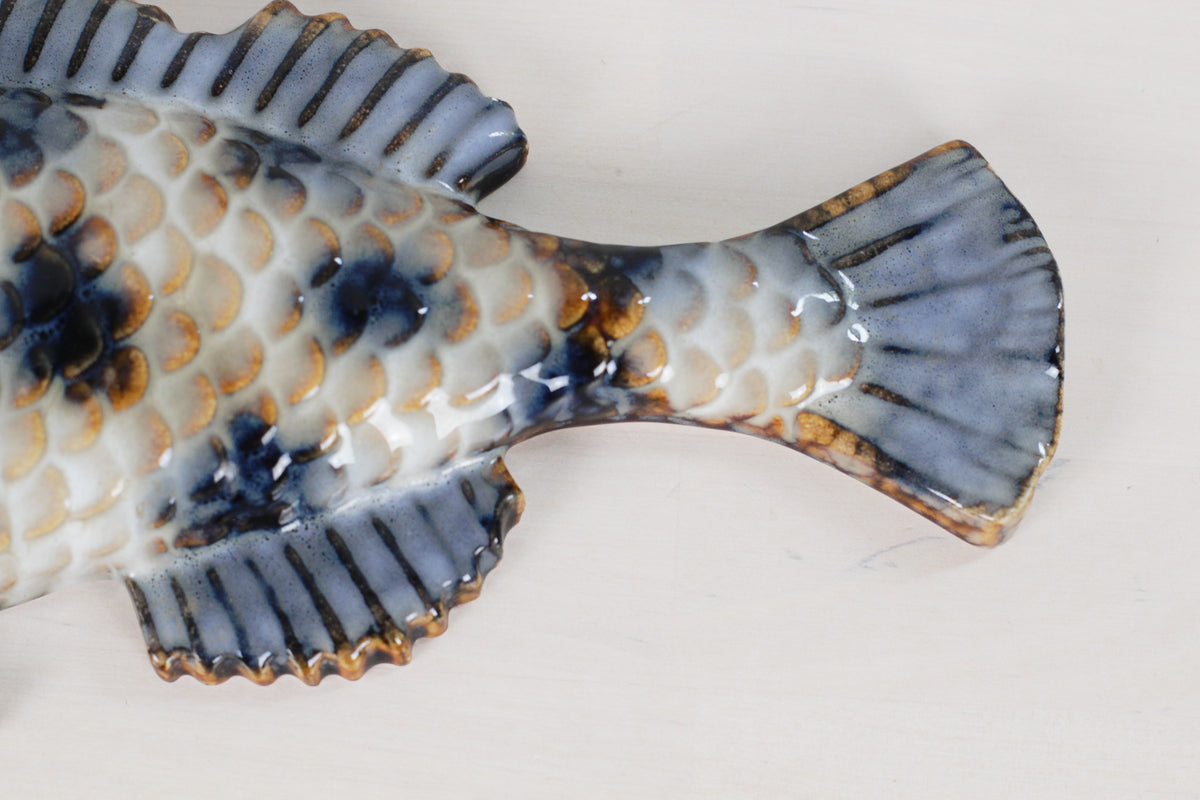 Mid-Century French Majolica Fish Wall Plaques | Vallauris Pottery