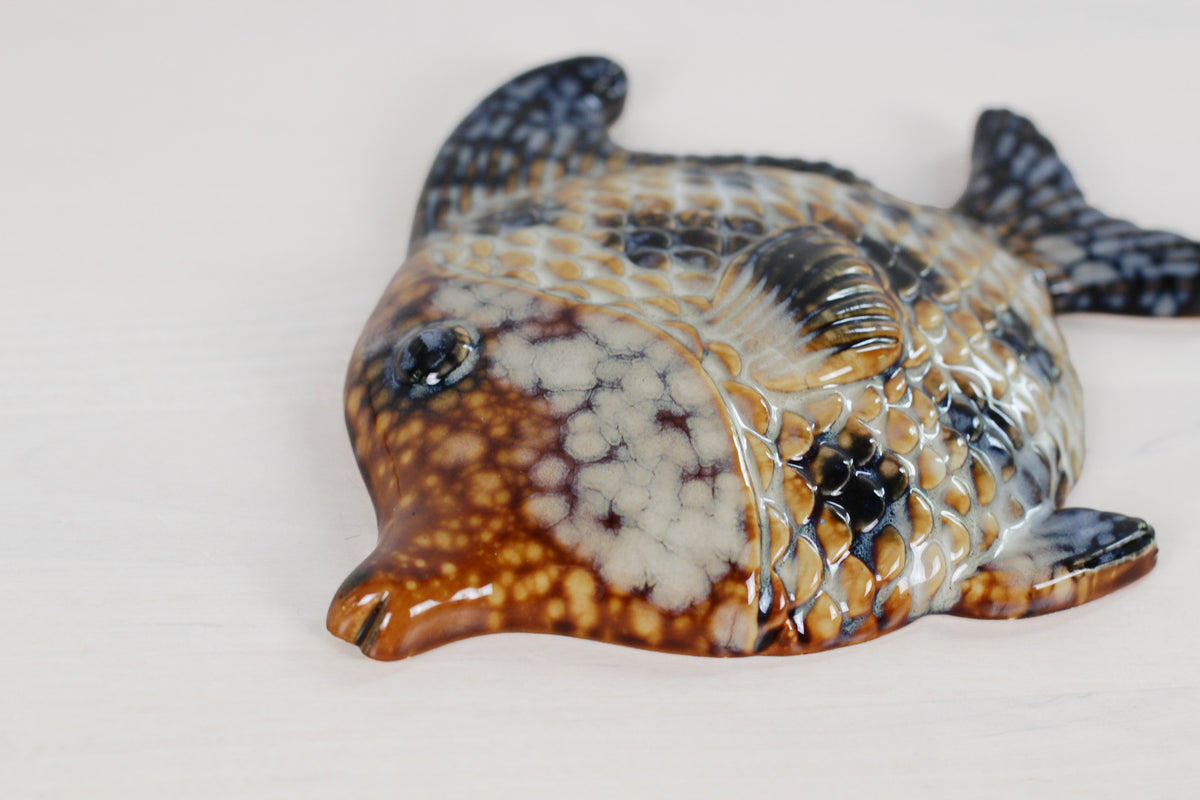 Mid-Century French Majolica Fish Wall Plaques | Vallauris Pottery