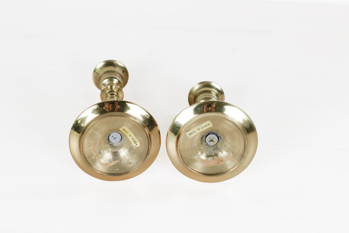 Pair of Vintage Brass Candlesticks