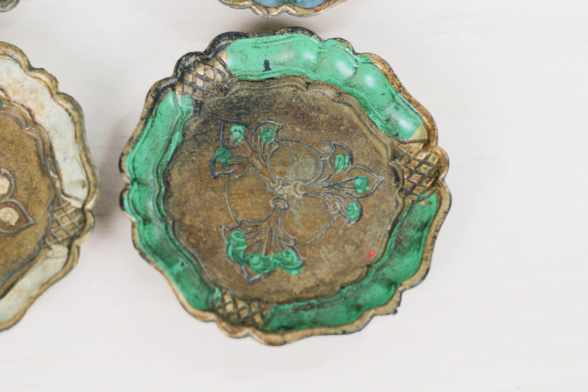 Set of 6 Vintage Italian Florentine Coasters