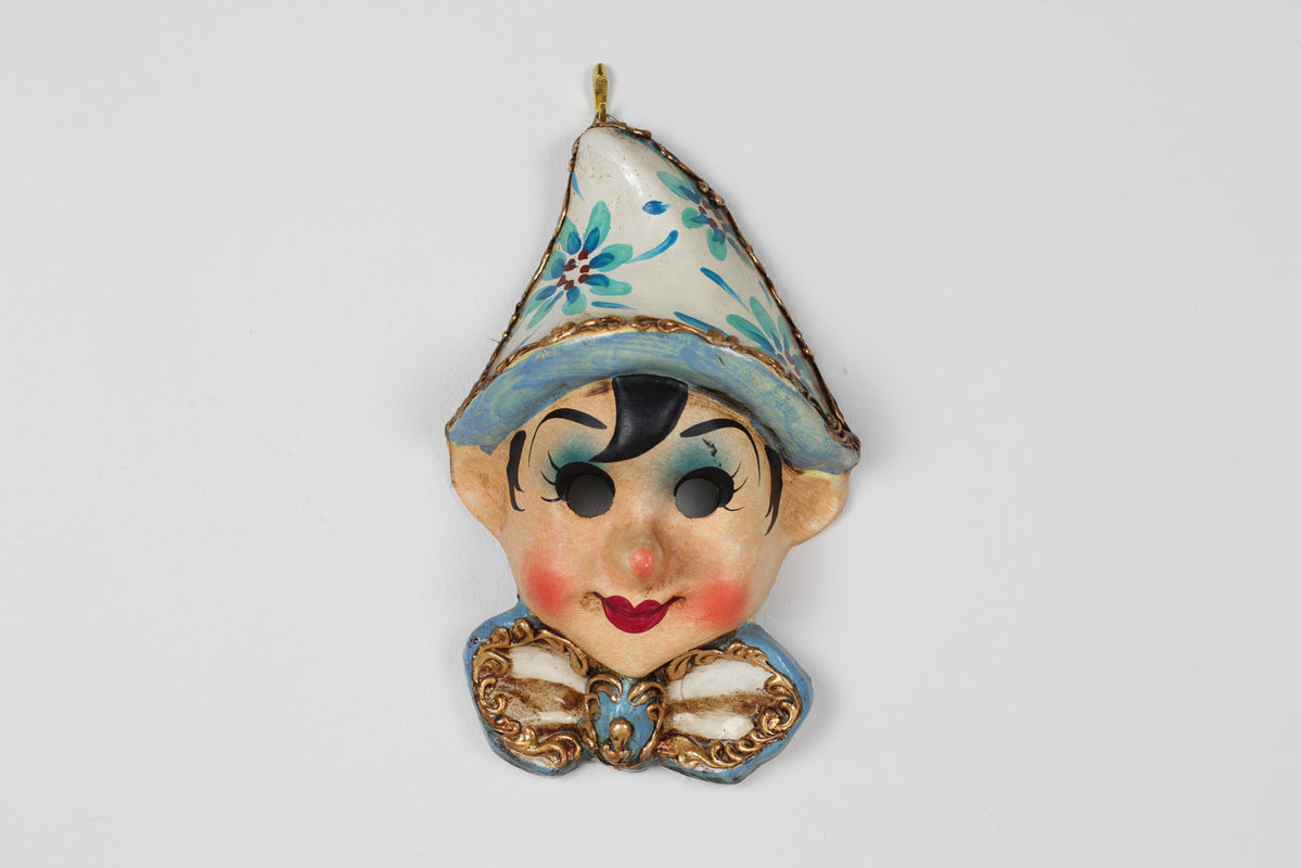 Vintage Italian Hand-Painted Papier-Mâché Pinocchio Wall Mask