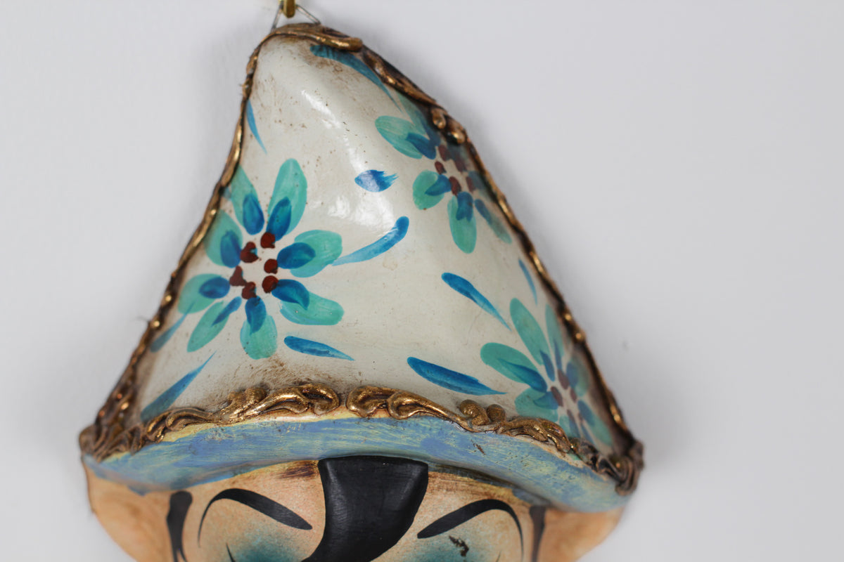 Vintage Italian Hand-Painted Papier-Mâché Pinocchio Wall Mask
