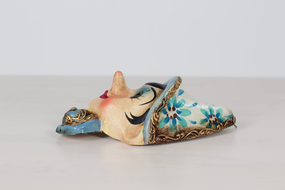 Vintage Italian Hand-Painted Papier-Mâché Pinocchio Wall Mask