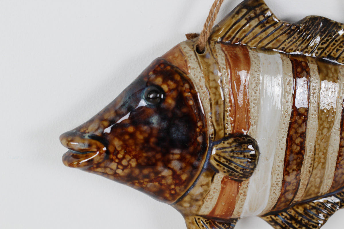 Vintage French Majolica Fish Wall Plaque