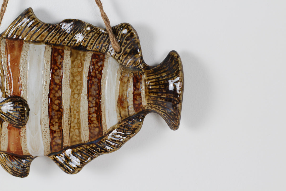 Vintage French Majolica Fish Wall Plaque