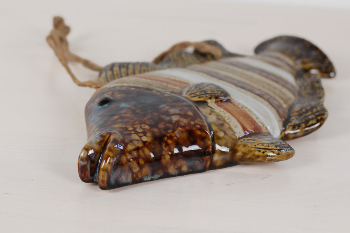 Vintage French Majolica Fish Wall Plaque