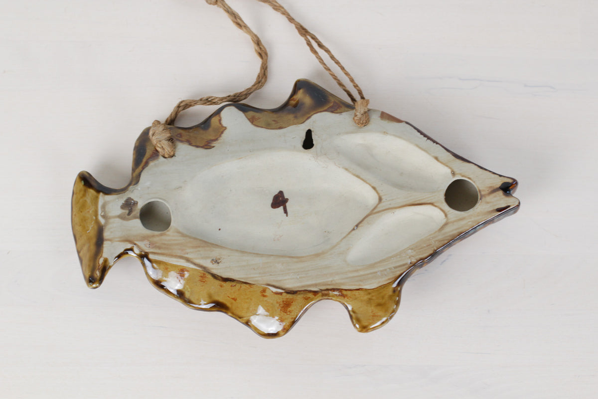 Vintage French Majolica Fish Wall Plaque