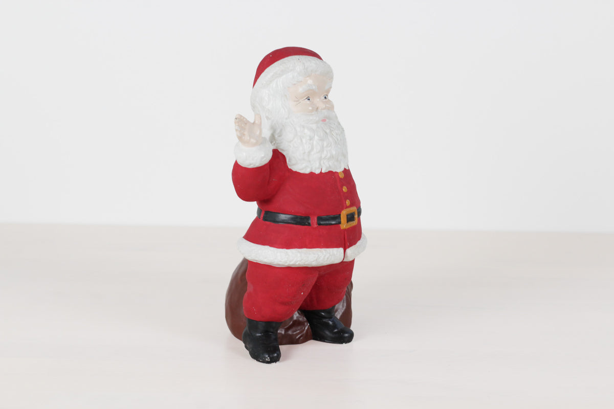 Vintage Hand-Painted Ceramic Santa with Sack Candy Jar