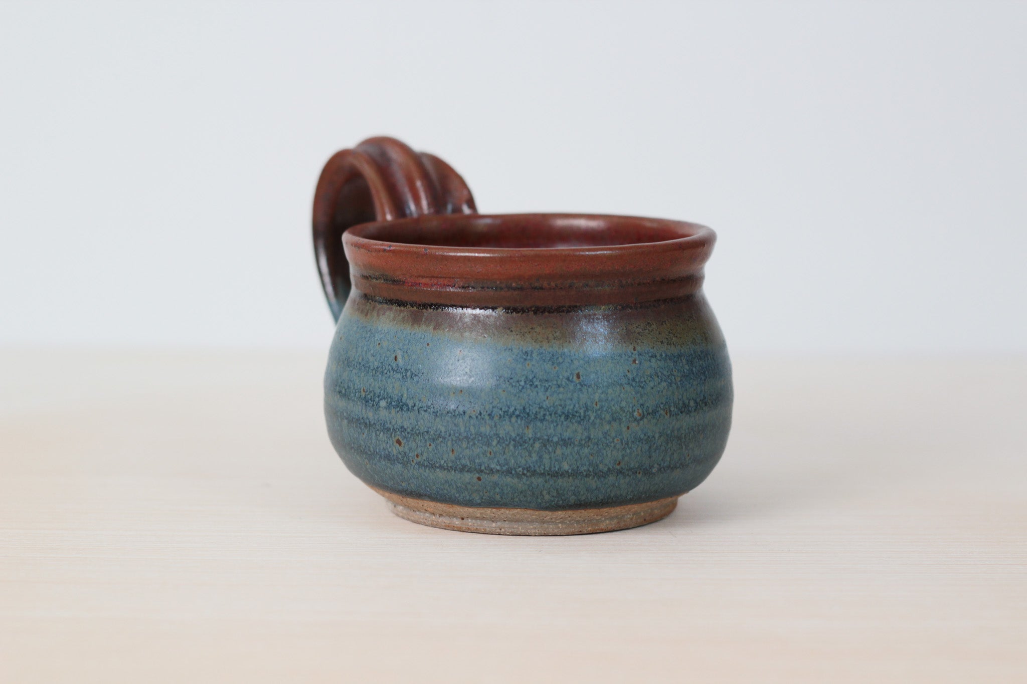 Vintage Studio Pottery Mug or Handled Soup Bowl, Signed by Artist