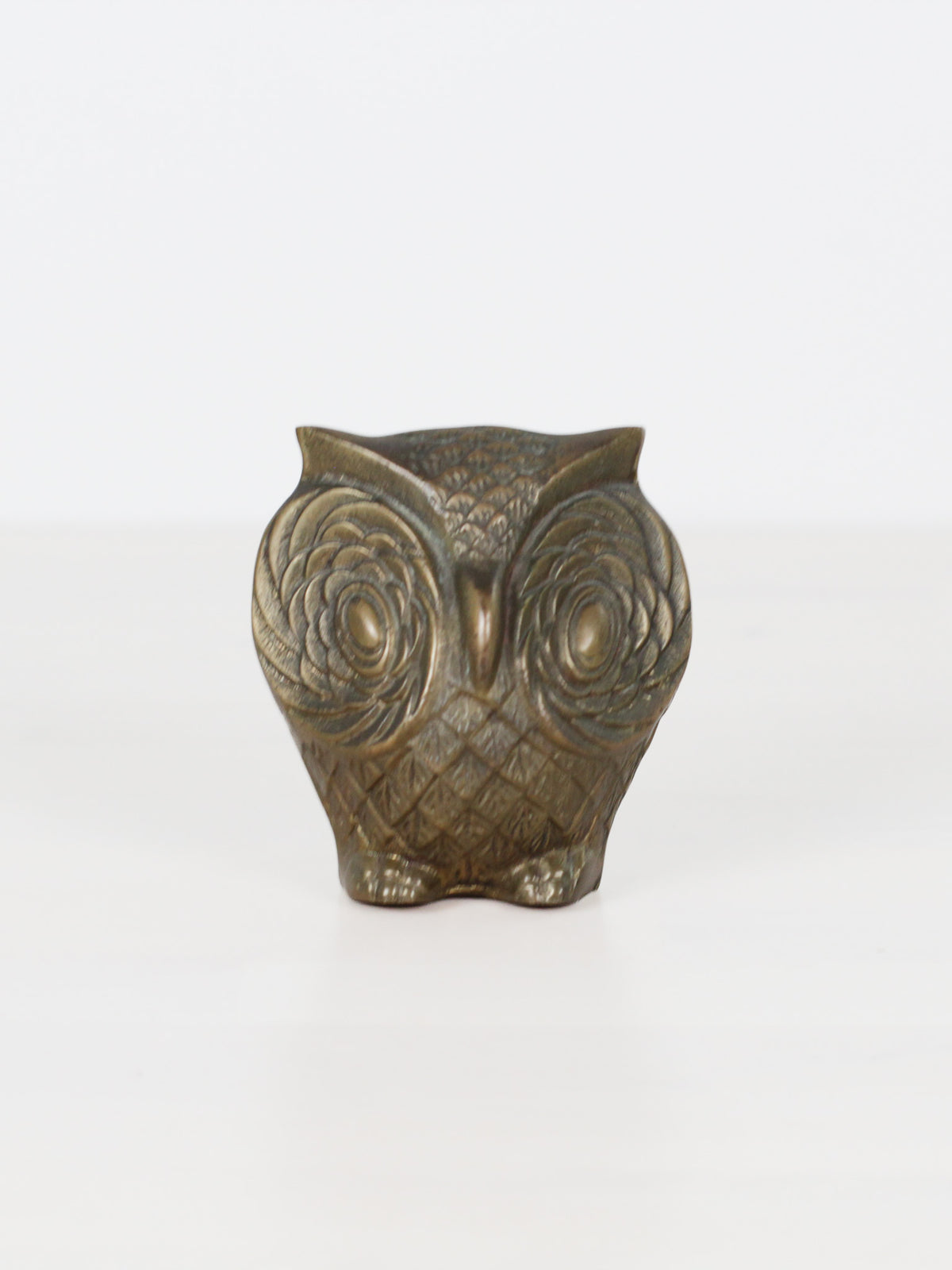 Mid-Century Brass Owl Paperweight