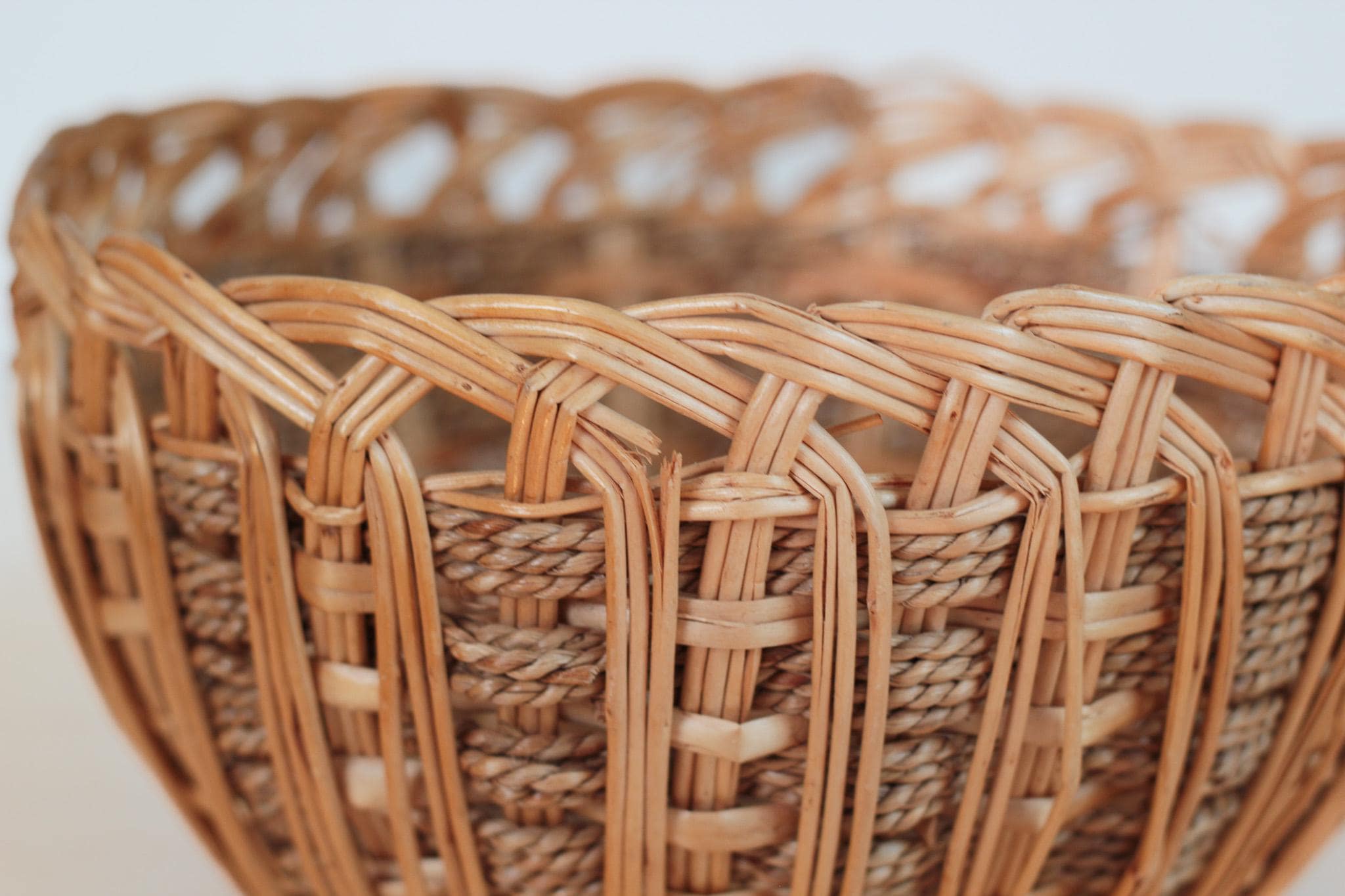 Vintage Handwoven Wicker Basket