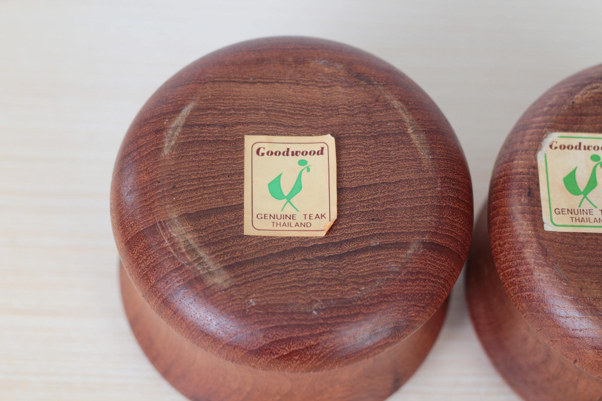 Vintage Teak Wood Candle Holder Pair, Mid-Century Modern Decor