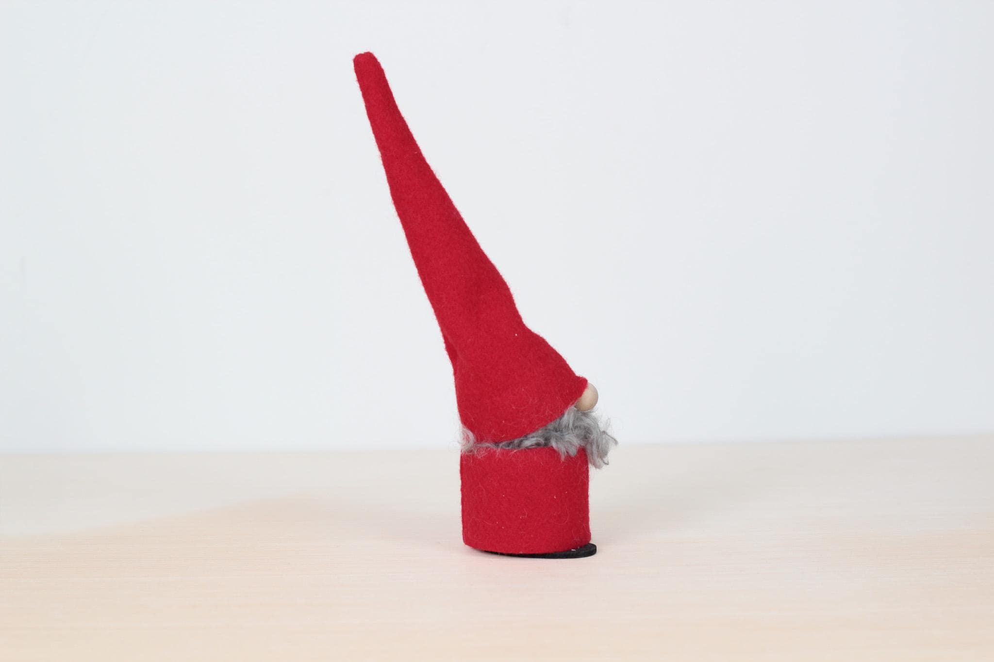 Vintage Swedish Tomte Gnome 10.5" Tall w/ Wooden Heart Feet, Scandinavian Christmas Decor