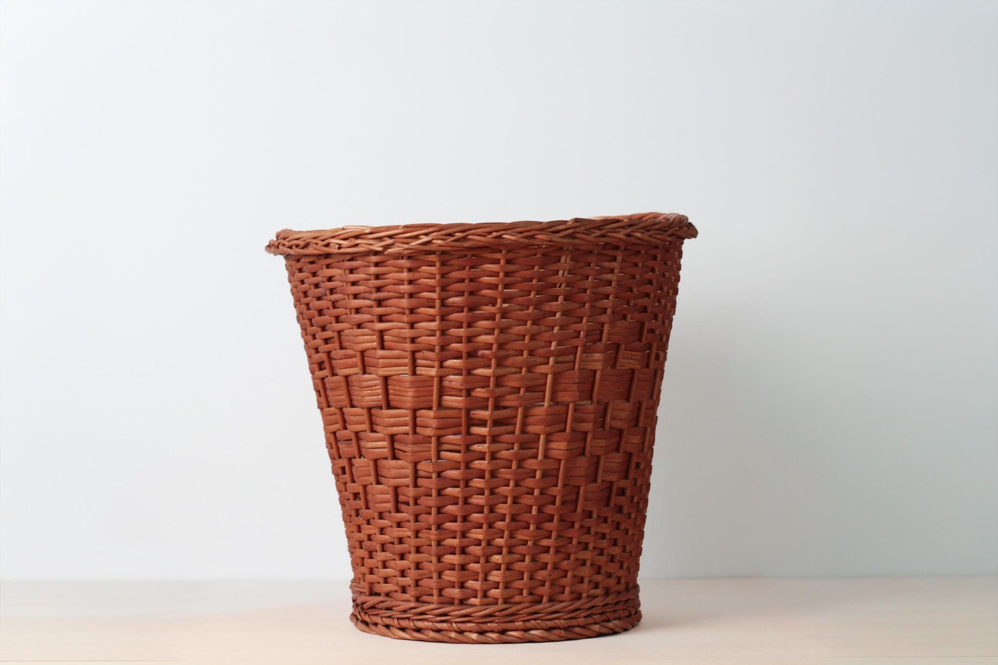 Vintage Woven Wicker Basket with Hanging Loop