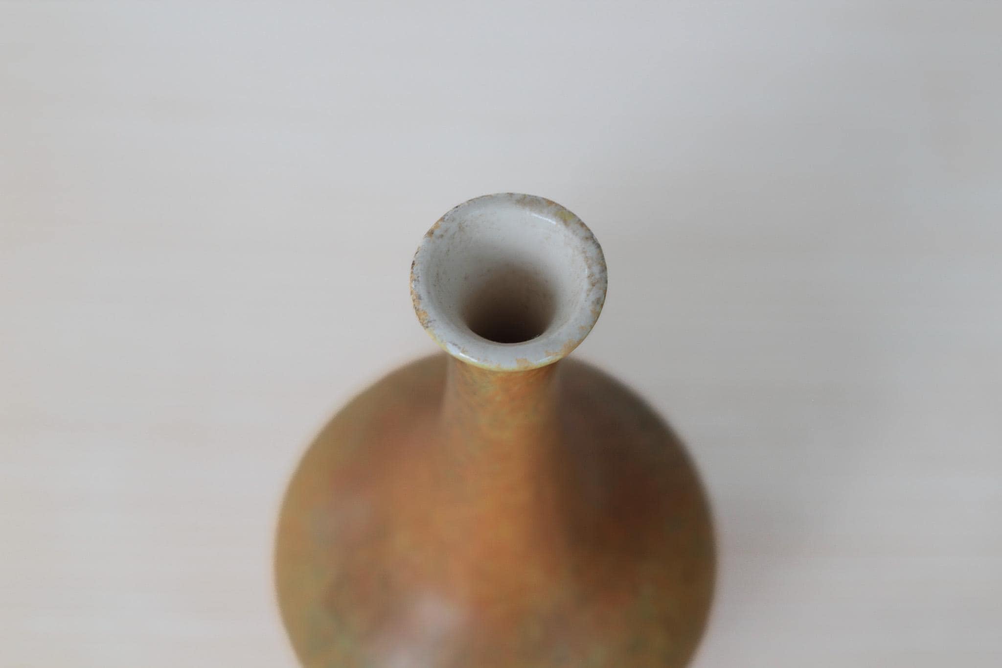 Vintage MCM Royal Haeger Ceramic Bud Vase in Mottle Mustard Yellow Glaze