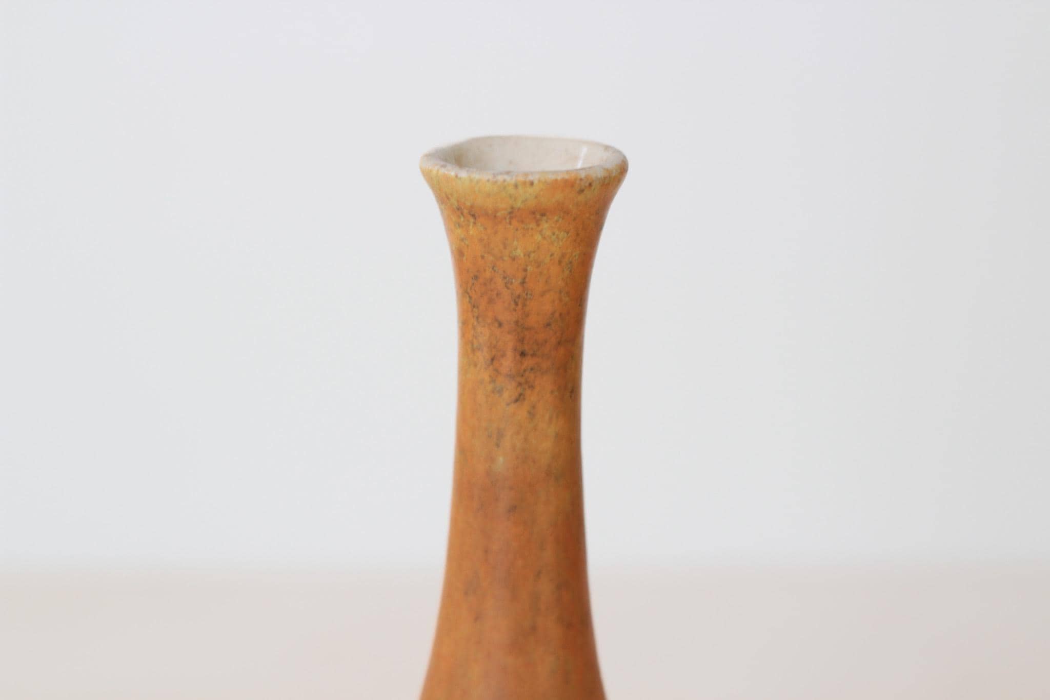 Vintage MCM Royal Haeger Ceramic Bud Vase in Mottle Mustard Yellow Glaze