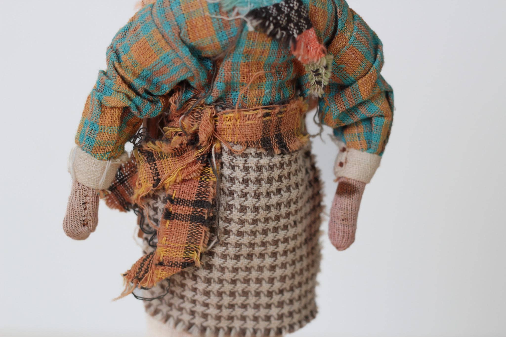 Vintage Guatemalan Folk Art Cloth Merchant Figure, 12.5in Tall