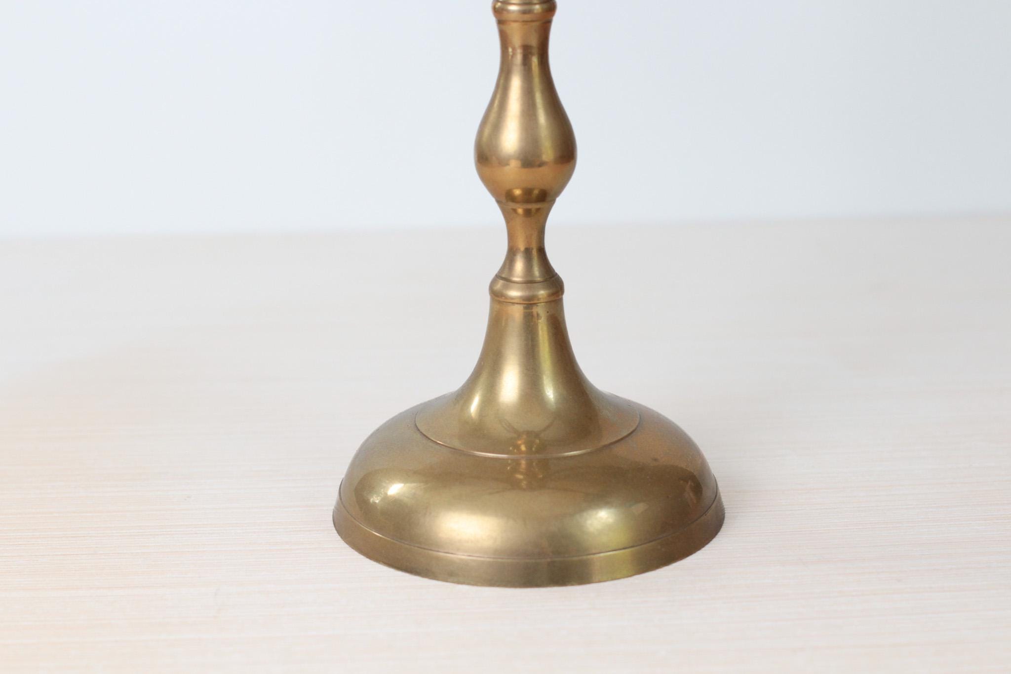 Vintage Brass 5-Arm Candelabra with Rope and Tassel Detail, Tapered-Candle Holder
