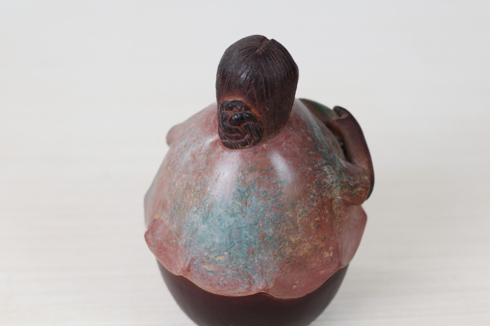 Vintage Chulucanas Pottery Figure by Manuel Adanaque, Peruvian Folk Art Woman with Fish