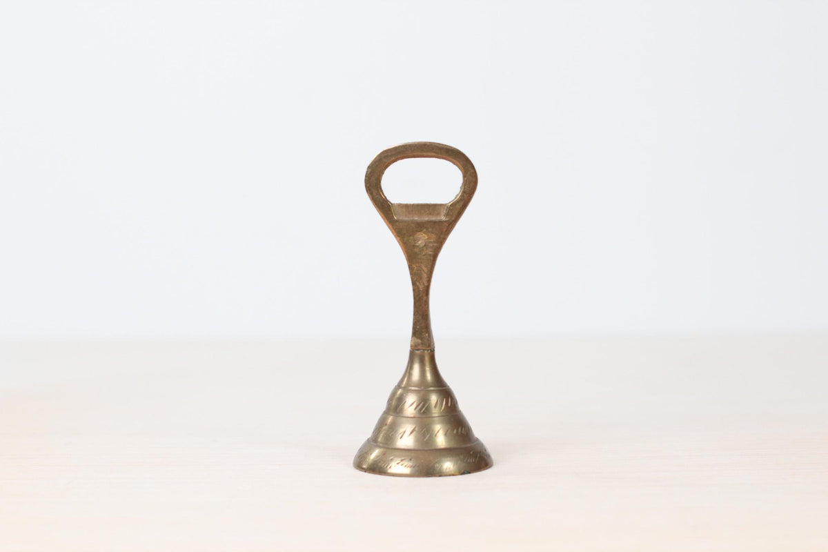 Vintage Brass Bell Bottle Opener | Mid-Century Barware