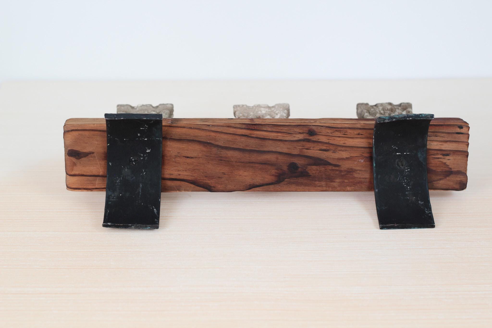Vintage Rustic Candle Holder with Architectural Capitals, Medieval-Revival Decor