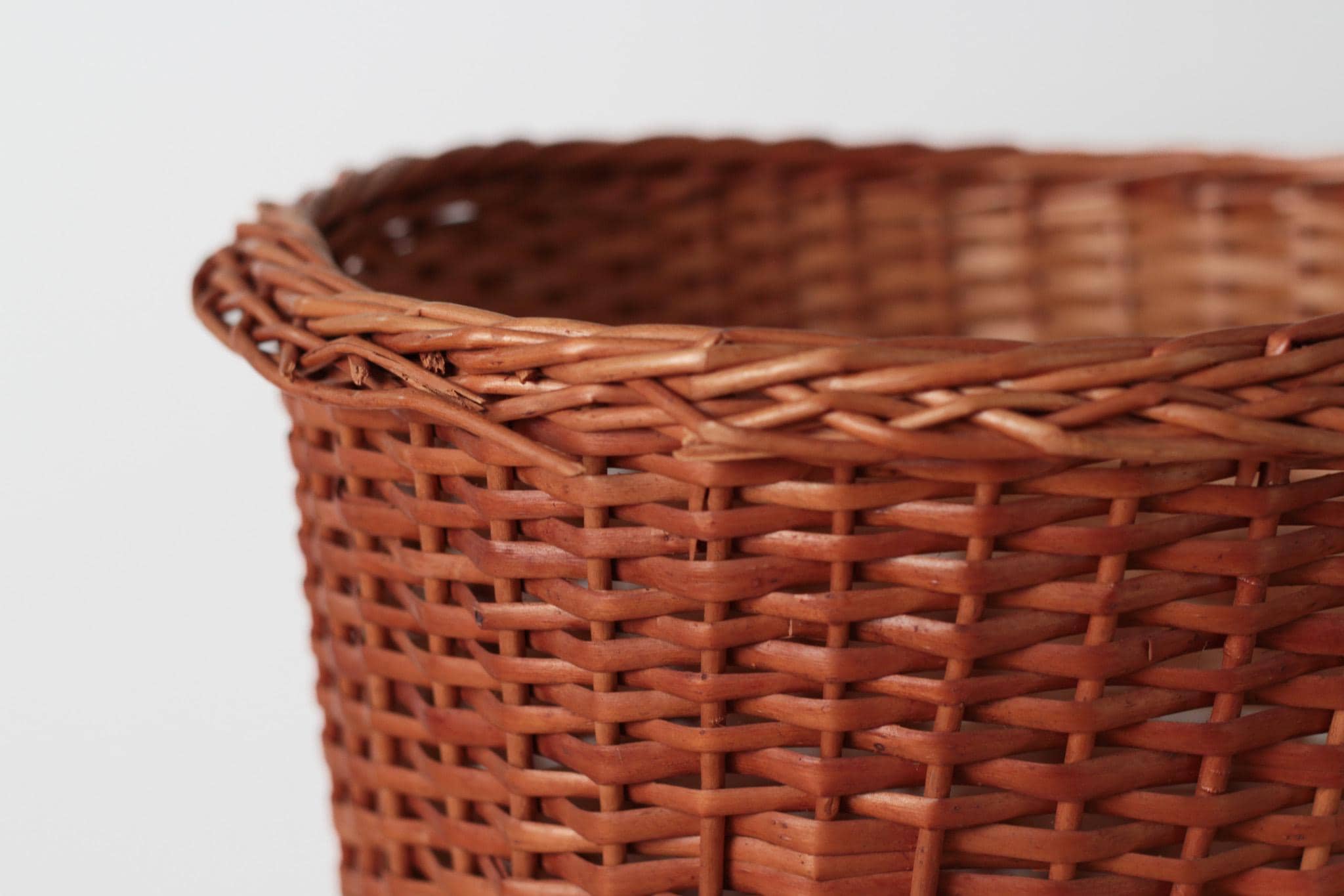 Vintage Woven Wicker Basket with Hanging Loop