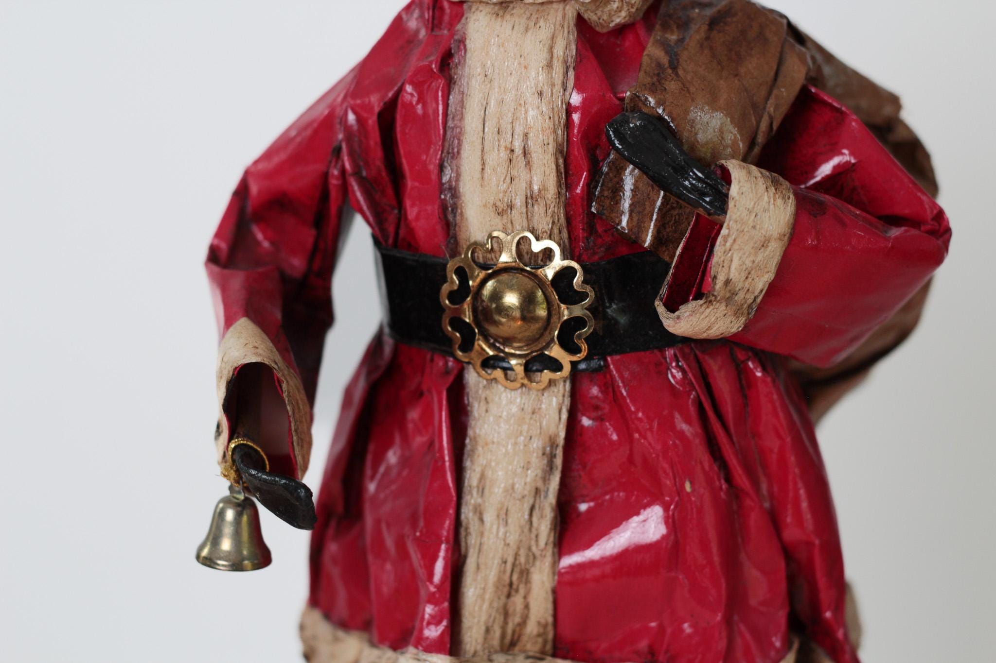 Vintage Papier-Mâché Santa Claus 15" Tall, Handcrafted in Mexico