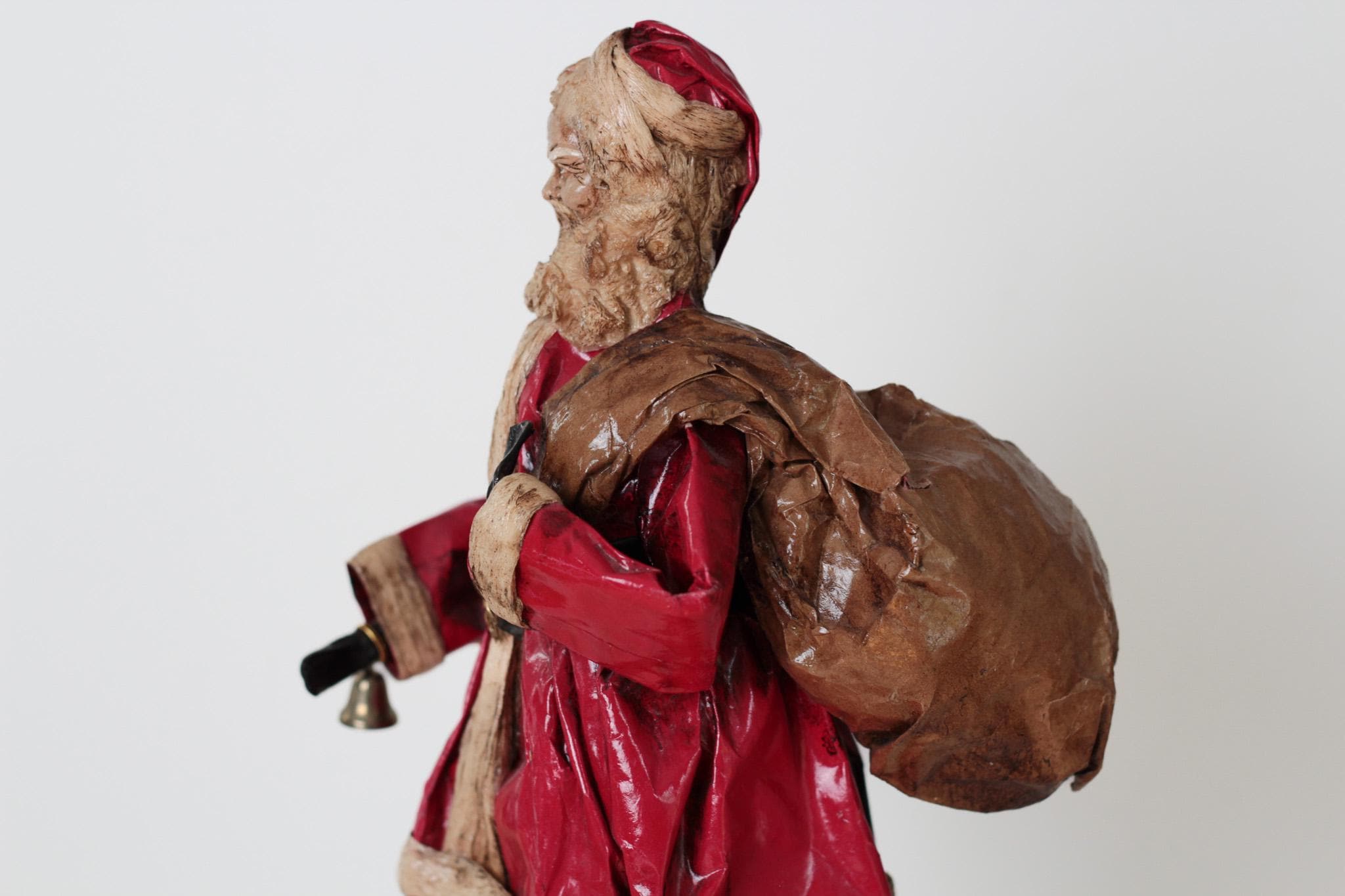Vintage Papier-Mâché Santa Claus 15" Tall, Handcrafted in Mexico