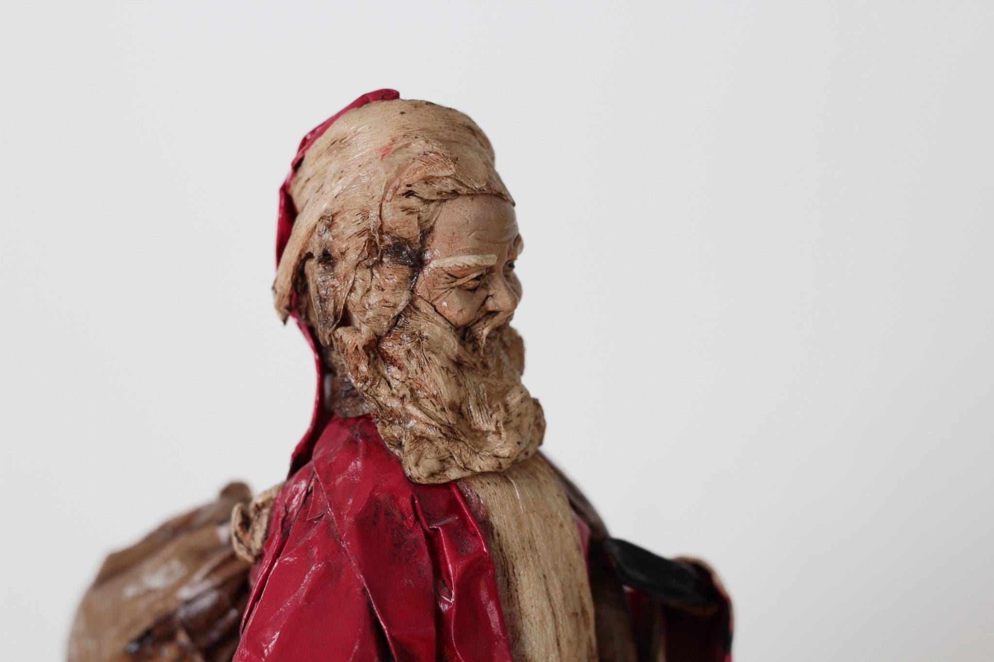 Vintage Papier-Mâché Santa Claus 15" Tall, Handcrafted in Mexico