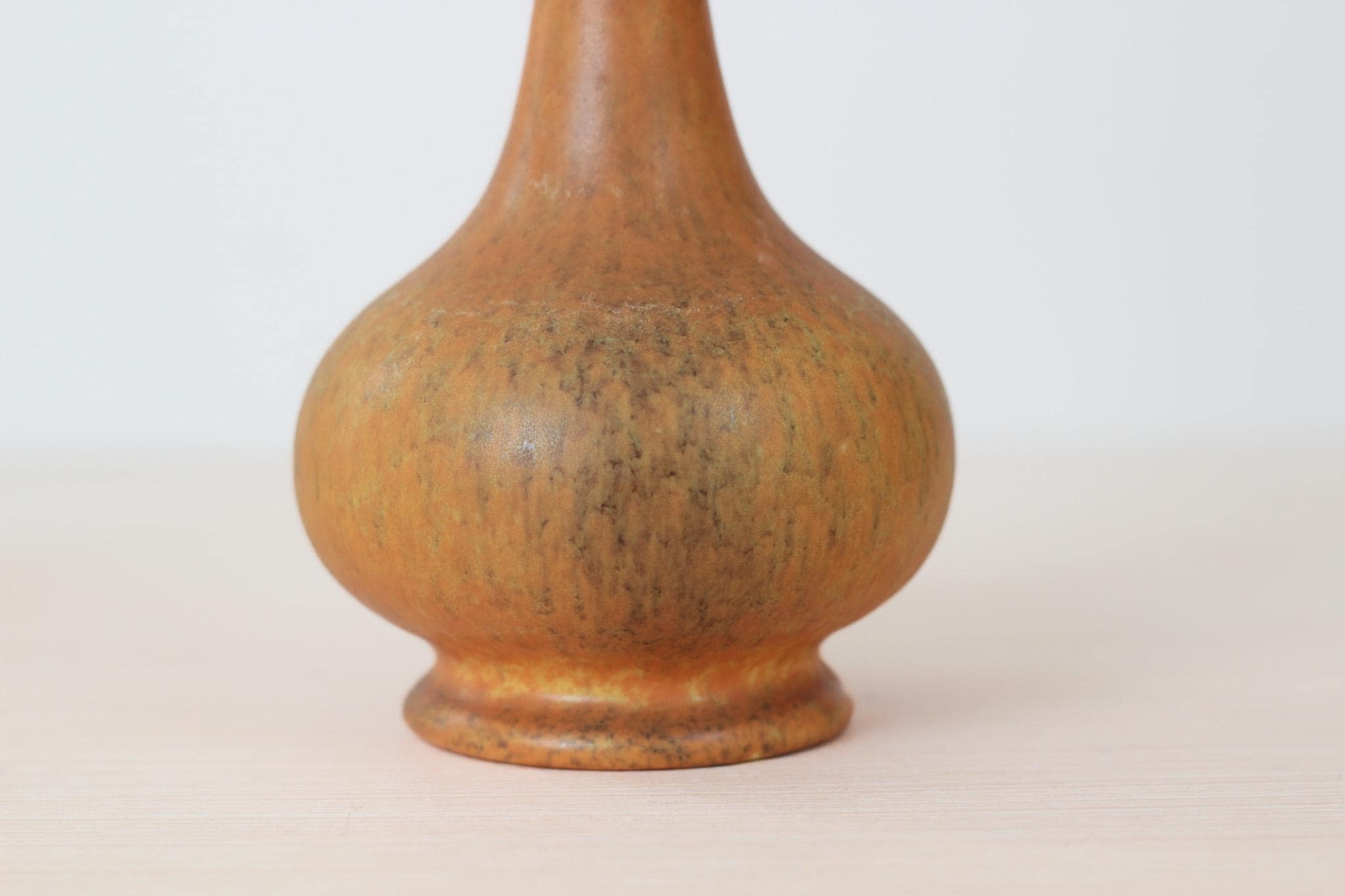 Vintage MCM Royal Haeger Ceramic Bud Vase in Mottle Mustard Yellow Glaze