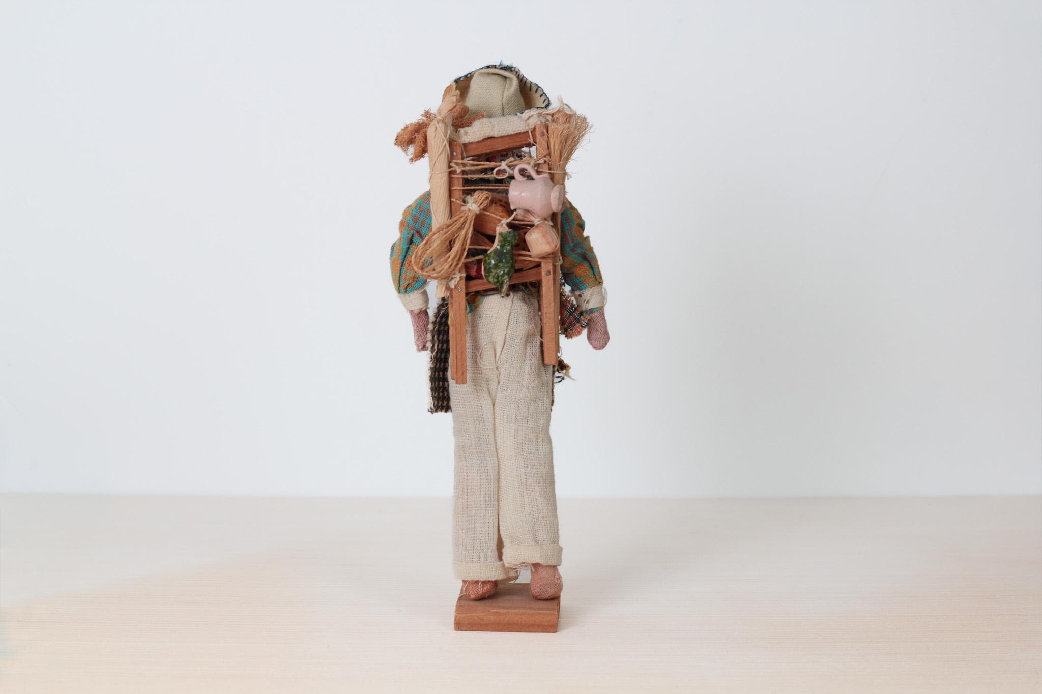 Vintage Guatemalan Folk Art Cloth Merchant Figure, 12.5in Tall