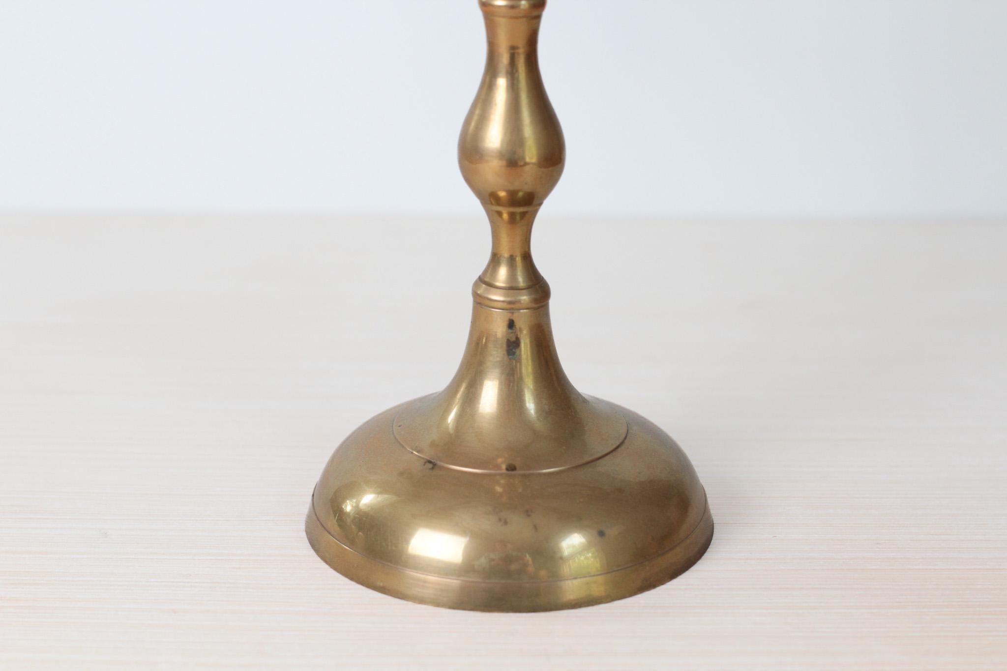 Vintage Brass 5-Arm Candelabra with Rope and Tassel Detail, Tapered-Candle Holder