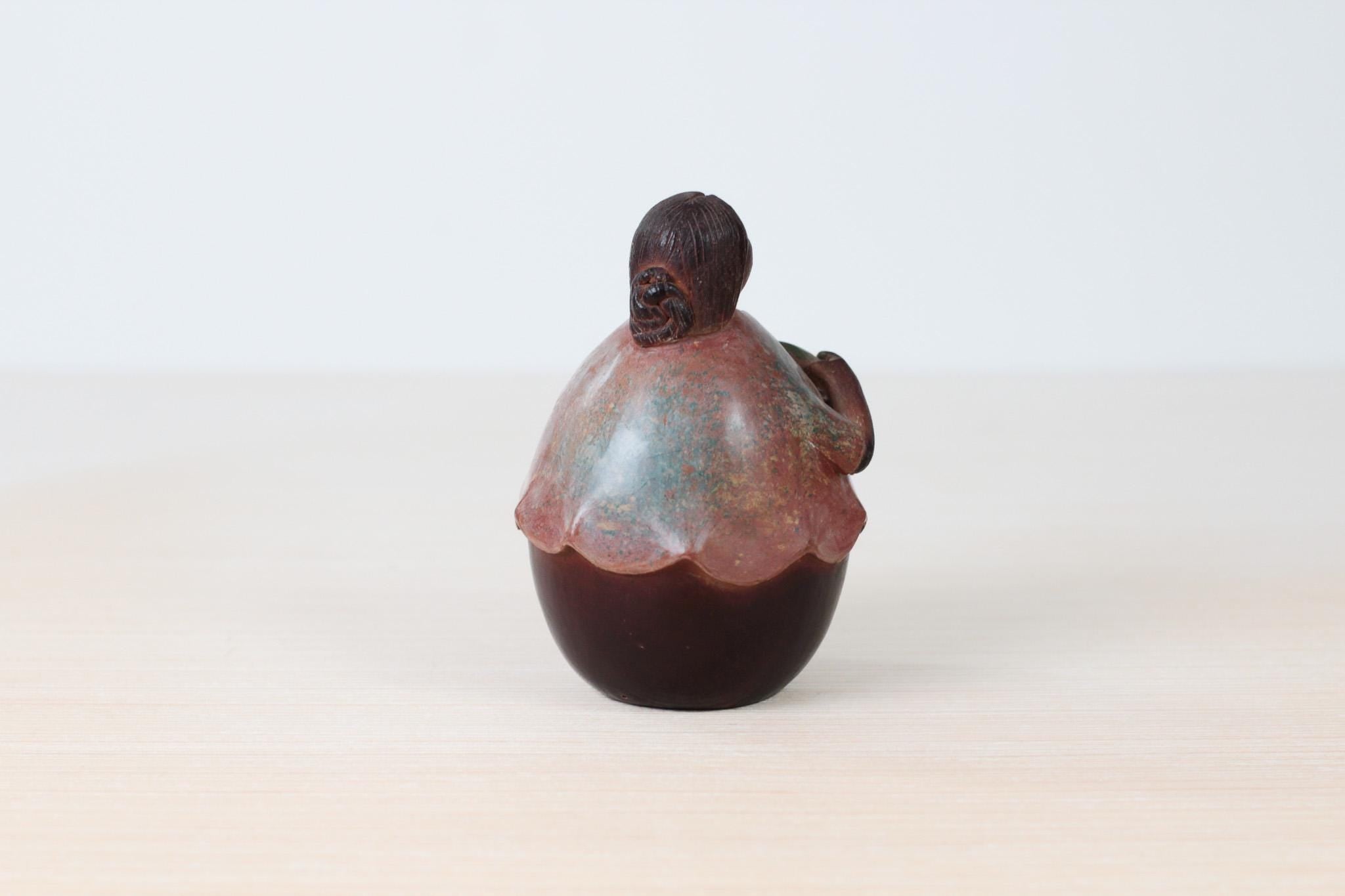 Vintage Chulucanas Pottery Figure by Manuel Adanaque, Peruvian Folk Art Woman with Fish