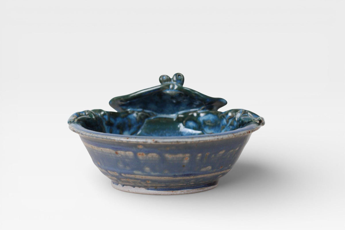 Vintage Handmade Studio Pottery Blue Crab Bowl | Signed by Artist