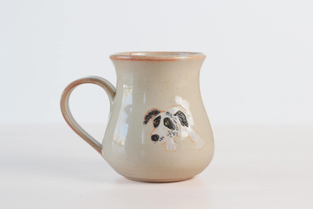Vintage Handmade Studio Pottery Mug With Dog Motif
