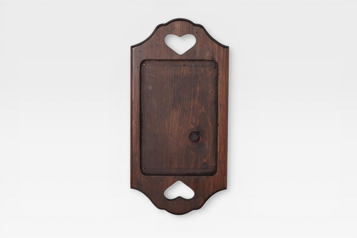 Vintage Heart Cutout Wood Tray