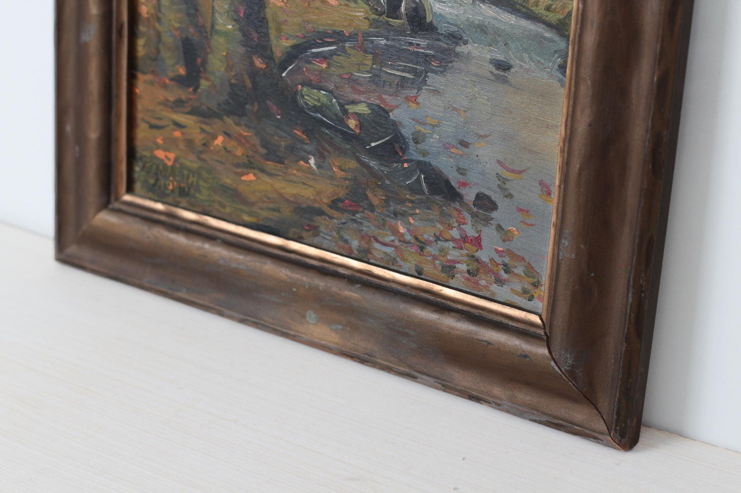 Vintage Framed Fall Landscape Original Painting | Signed by Artist