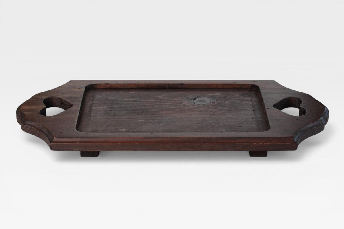 Vintage Heart Cutout Wood Tray