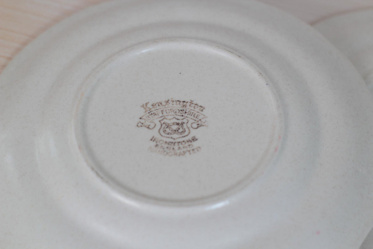 Vintage Blue Floral Kensington Staffordshire Ironstone Bread Plate, Made in England | Cottage Dinnerware