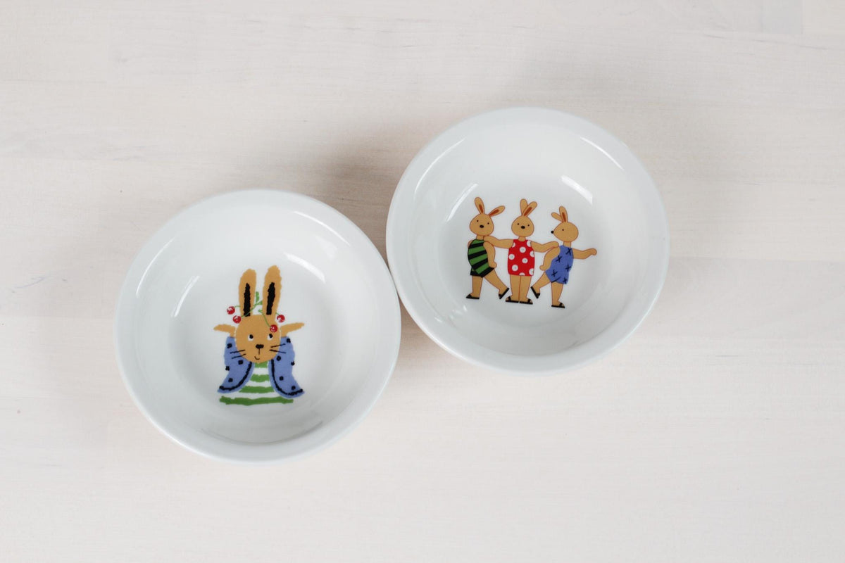 Vintage French Porcelain Bunny Bowls | Yves Deshoulières x Catimini
